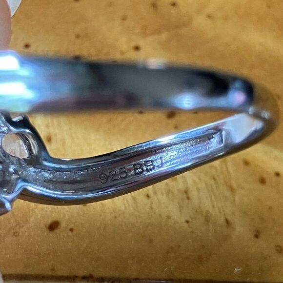 Sky Blue Topaz Rainbow Moonstone Sterling Silver Ring Size 8 - Picture 6 of 9